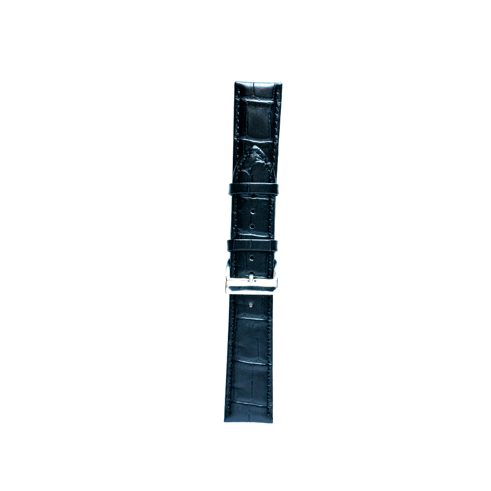 Ремешок Черный - Черный кожаный с серебристой пряжкой . Материал: Натуральная кожа